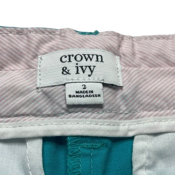 Crown & Ivy sz 2 teal shorts - Picture 4 of 16